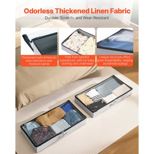 Under Bed Storage 45L Stackable Shoe Box with Clear Lid 2-Pack | EU