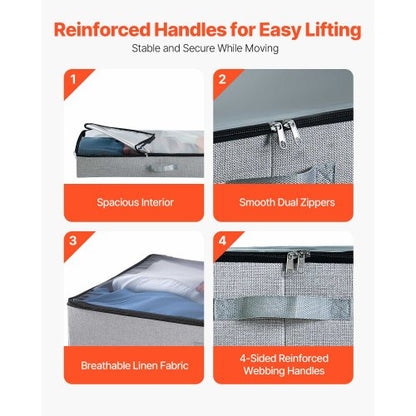 Under Bed Storage 45L Stackable Shoe Box with Clear Lid 2-Pack | EU