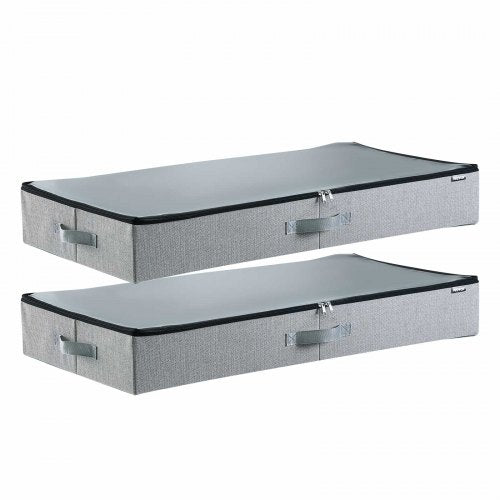 Under Bed Storage 45L Stackable Shoe Box with Clear Lid 2-Pack | EU