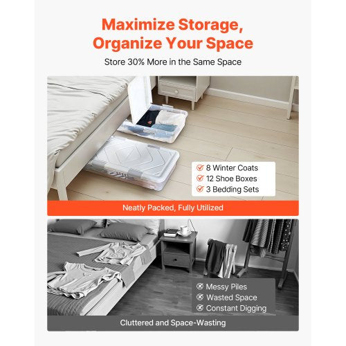 Förvaring under sängen med hjul 84 x 33 x 16 cm rullande förvaringsväskor, 4-pack