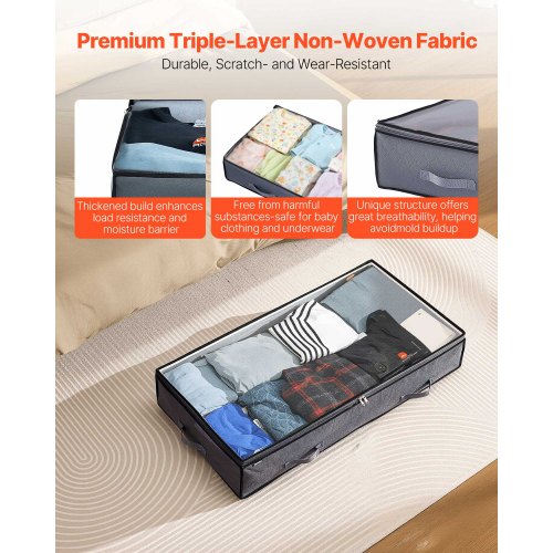 Förvaring under sängen 90L Stapelbar skolåda med genomskinligt lock 6-pack |  EU