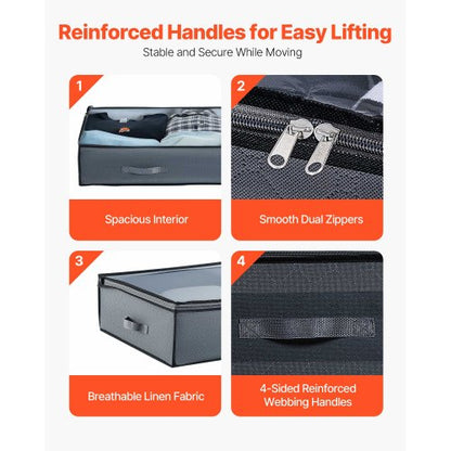 Förvaring under sängen 90L Stapelbar skolåda med genomskinligt lock 6-pack |  EU