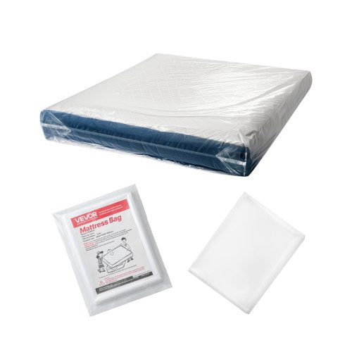 Plastic Mattress Bag, 2 Mil Thick Mattress Storage Bag, Wear-Resistant and Waterproof Plastic Bed Cover with Reinforced Corner Design, Heavy-Duty Mattress Moving Supplies (2 Pack, Queen Size)