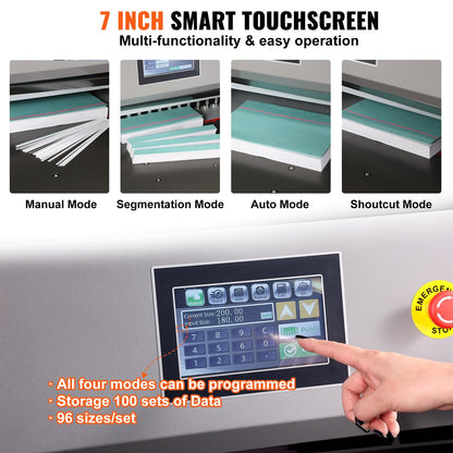 Electric hydraulic paper cutter 26" Cutting width 3.14" Thickness 7" Screen