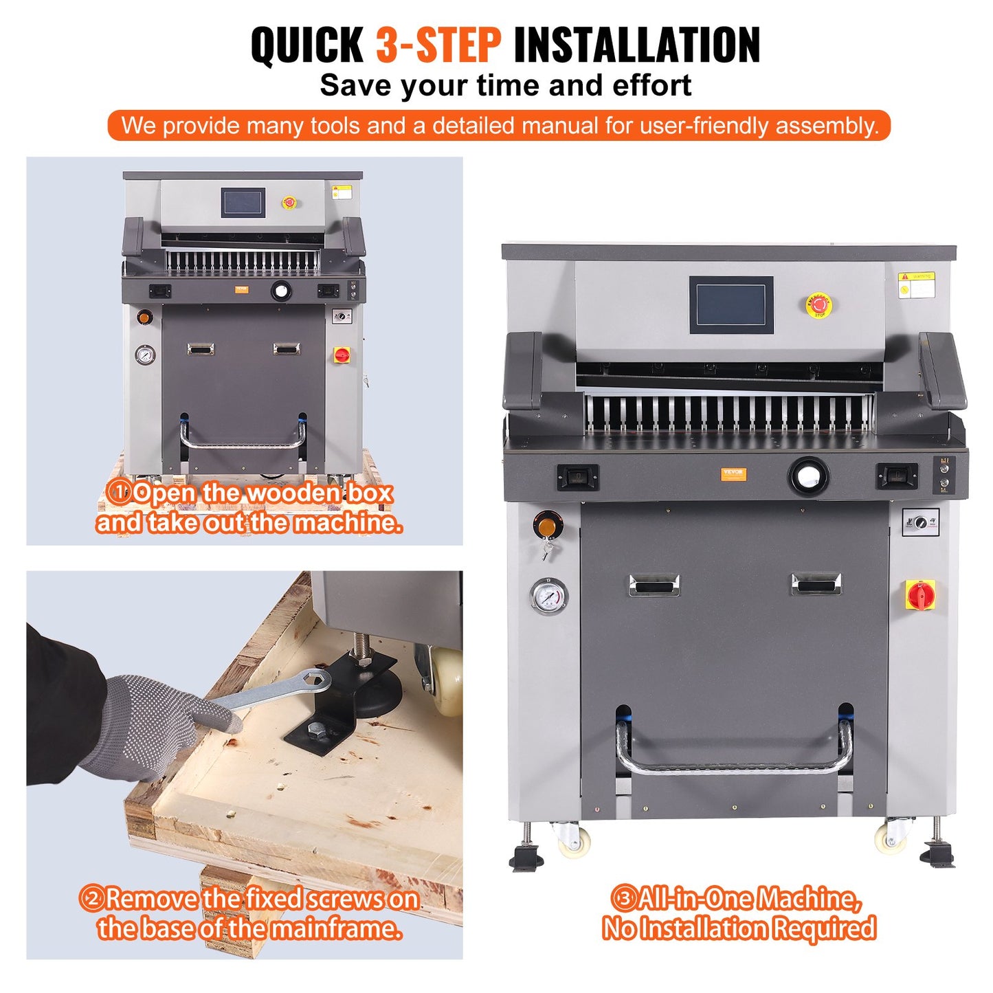 Electric hydraulic paper cutter 26" Cutting width 3.14" Thickness 7" Screen