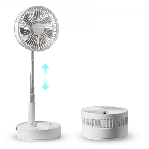 8 Inch Foldable Oscillating Standing Fan with Remote Control, 4 Speed Adjustable Portable Desk Quiet Fan, 7200mah Rechargeable USB Small Fan, Folded Rotating Floor Fan for Bedroom Office Travel