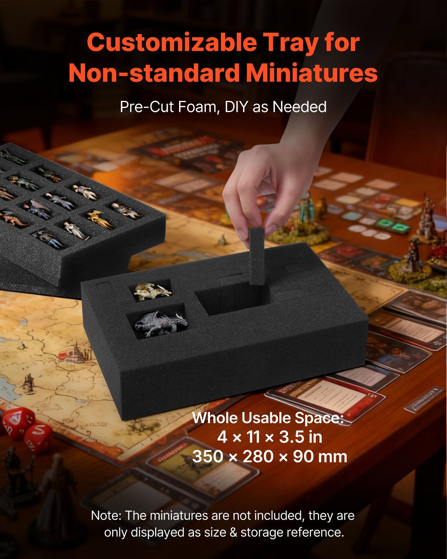 Miniature Storage Carrying Figure Bag, Fits 58 Infantry Minis, Miniature Transport Bag with Handle & Adjustable Shoulder Strap, 3 Foam Layers for Large Storage Capacity (Minis Not Included)