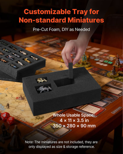 Miniature Storage Carrying Figure Bag, Fits 58 Infantry Minis, Miniature Transport Bag with Handle & Adjustable Shoulder Strap, 3 Foam Layers for Large Storage Capacity (Minis Not Included)