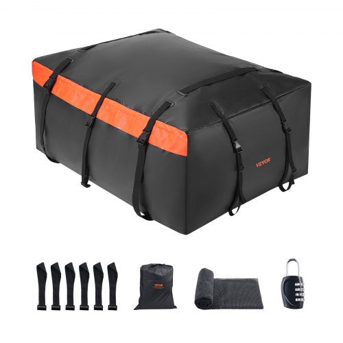 Car Rooftop Cargo Carrier Bag, 20 Cubic Feet Roof Cargo Carrier, Heavy Duty 840D PVC 100% Waterproof Car Roof Luggage Bag for All Vehicle with/without Rack- with Lock, Anti-Slip Mat, 6 Door Hook
