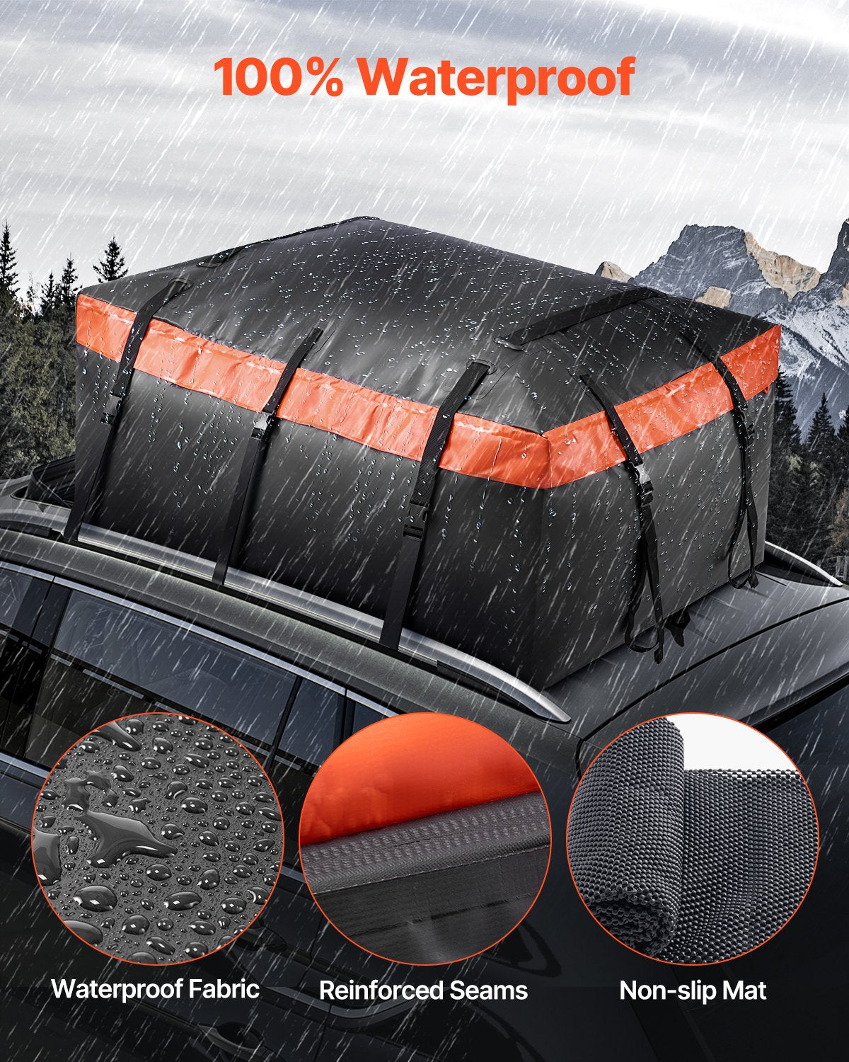 Car Rooftop Cargo Carrier Bag 20 Cubic Feet 840D PVC Car Roof Luggage Bag