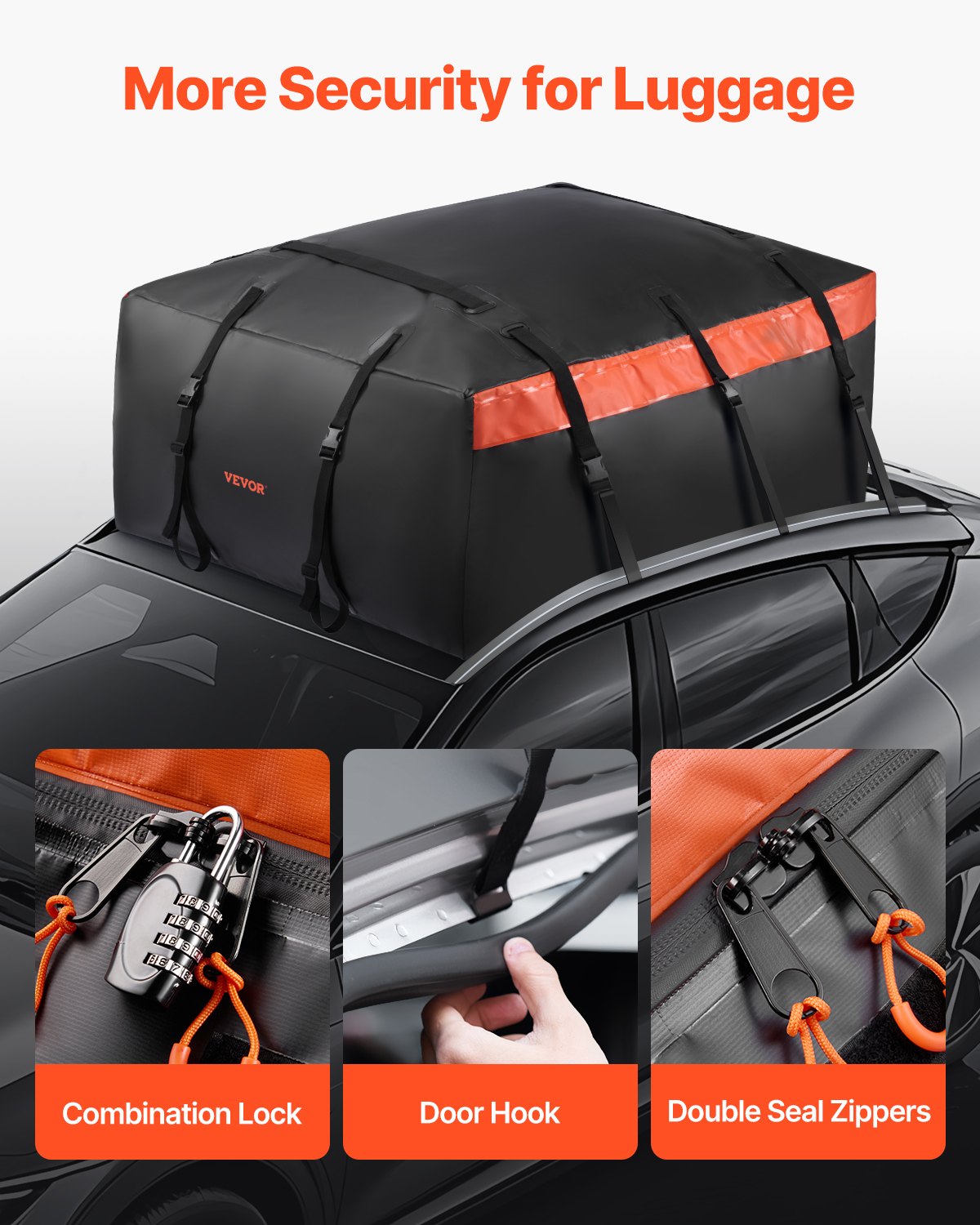 Car Rooftop Cargo Carrier Bag 20 Cubic Feet 840D PVC Car Roof Luggage Bag
