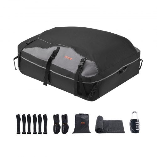 Car Rooftop Cargo Carrier Bag, 21 Cubic Feet Cargo Carrier for Car Roof, 100% Waterproof 900D Oxford Cloth Roof Luggage Bag for All Vehicle with/without Rack- with Lock, Non-Slip Mat, Door Hooks