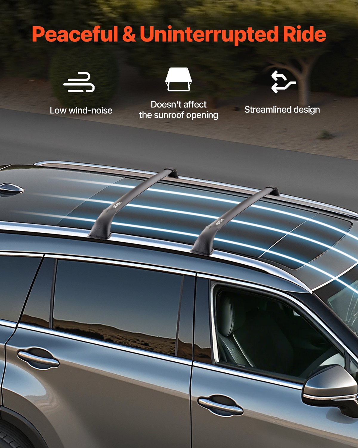 Cross Bars Roof Racks, 165lbs Capacity, Compatible with Toyota Highlander 2014-2019 XLE, Limited, SE with Flush Roof Rails, Heavy Duty Aluminum Crossbar Racks Roof Rail Rooftop Luggage Canoe