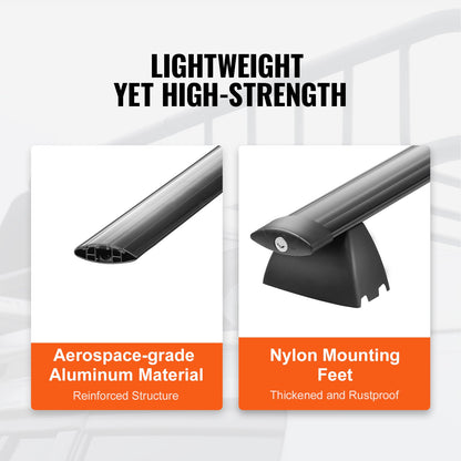 Dachgepäckträger, kompatibel mit Jeep Grand Cherokee 2011–2021, mit gerippten Seitenschienen, 200 lbs Tragkraft, Aluminium-Querstangen mit Schlössern, für Dachgepäckträger, Gepäck, Kajak, Fahrrad