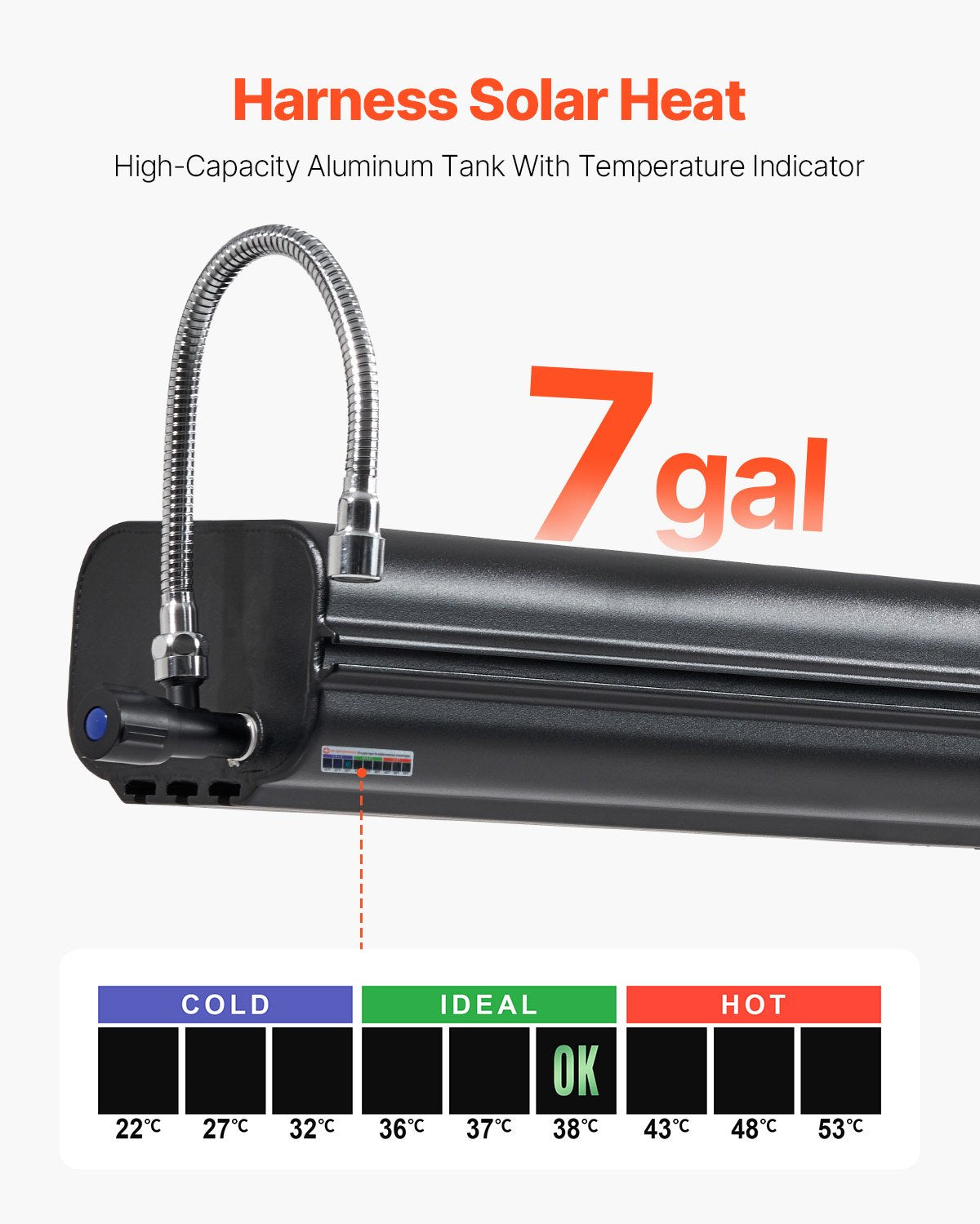 7 Gal Roof Rack Water Tank Portable Water Tank with Splash Guard Panel