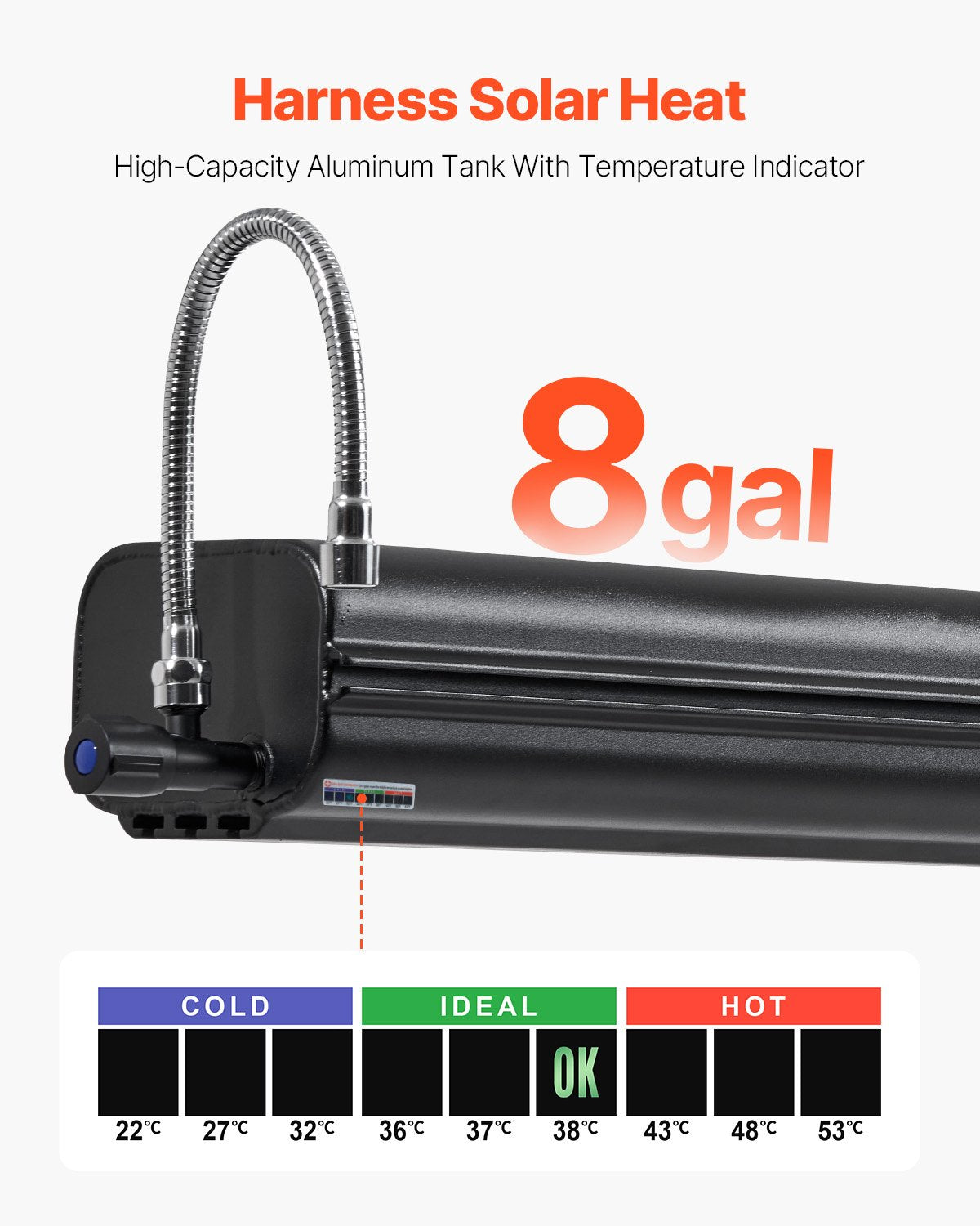 8 Gal Roof Rack Water Tank Portable Water Tank with Splash Guard Panel
