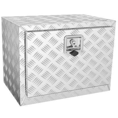 Unterwagen-LKW-Box, 24" x 14" x 16" Pickup-Aufbewahrungsbox, robuster Werkzeugkasten aus Aluminium mit Diamantplatte und Schloss und Schlüssel, wasserdichte Anhänger-Aufbewahrungsbox mit T-Griff-Verriegelung für LKW, Transporter, Anhänger