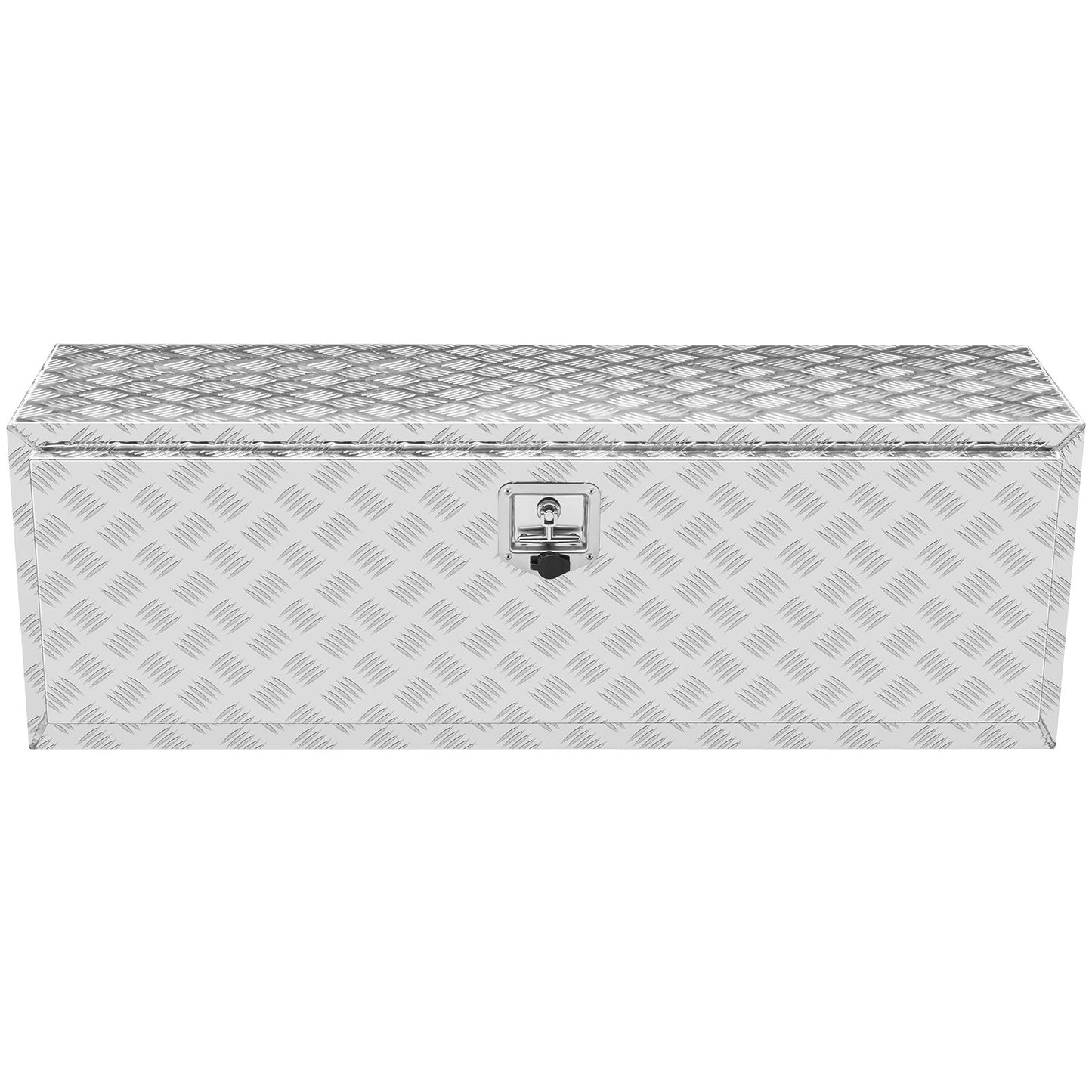 Unterwagen-LKW-Box, 48" x 24" x 24" Pickup-Aufbewahrungsbox, robuster Werkzeugkasten aus Aluminium mit Diamantplatte und Schloss und Schlüssel, wasserdichte Anhänger-Aufbewahrungsbox mit T-Griff-Verriegelung für LKW, Transporter, Anhänger