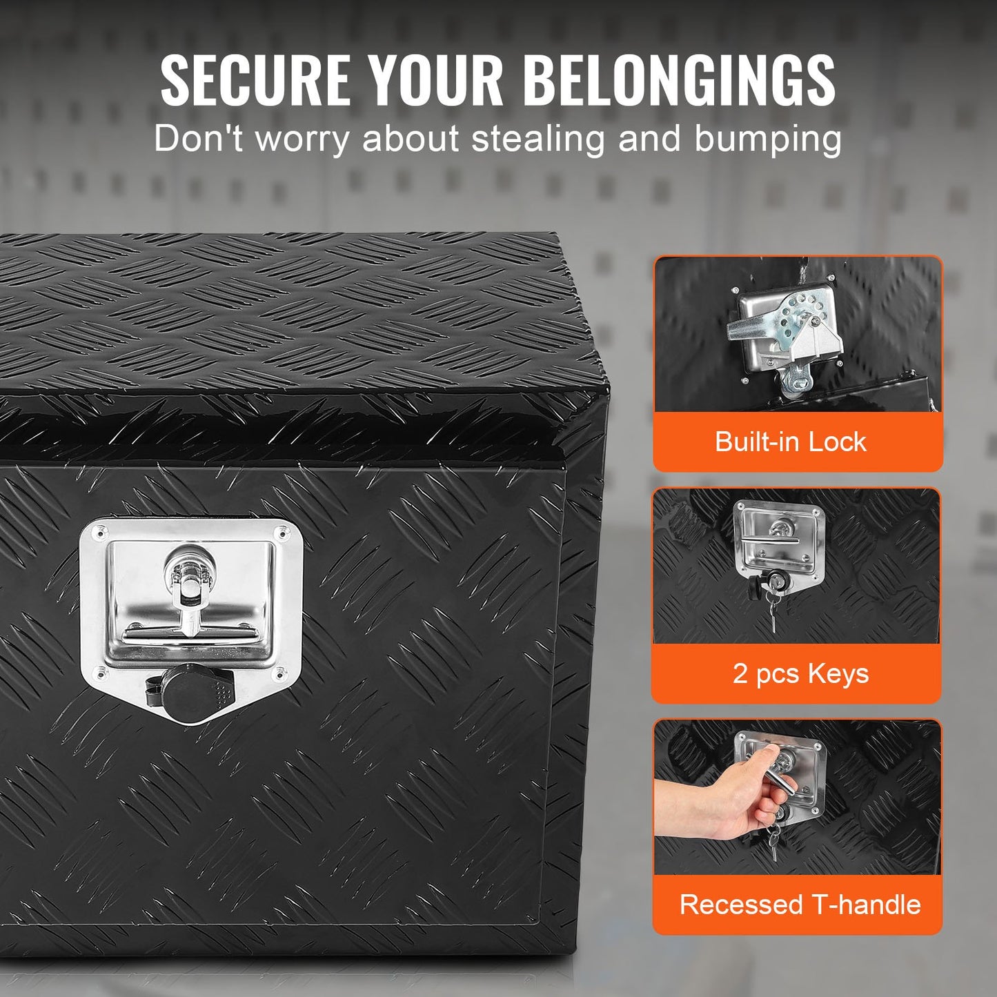 Underrede aluminium Truck Verktygslåda 24" x 14" x 16" Trailer RV Verktygsförvaring