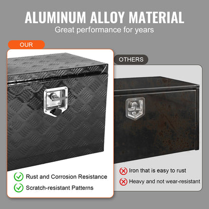 Underbody Aluminum Truck Tool Box 24" x 17" x 18" Trailer RV Tool Storage