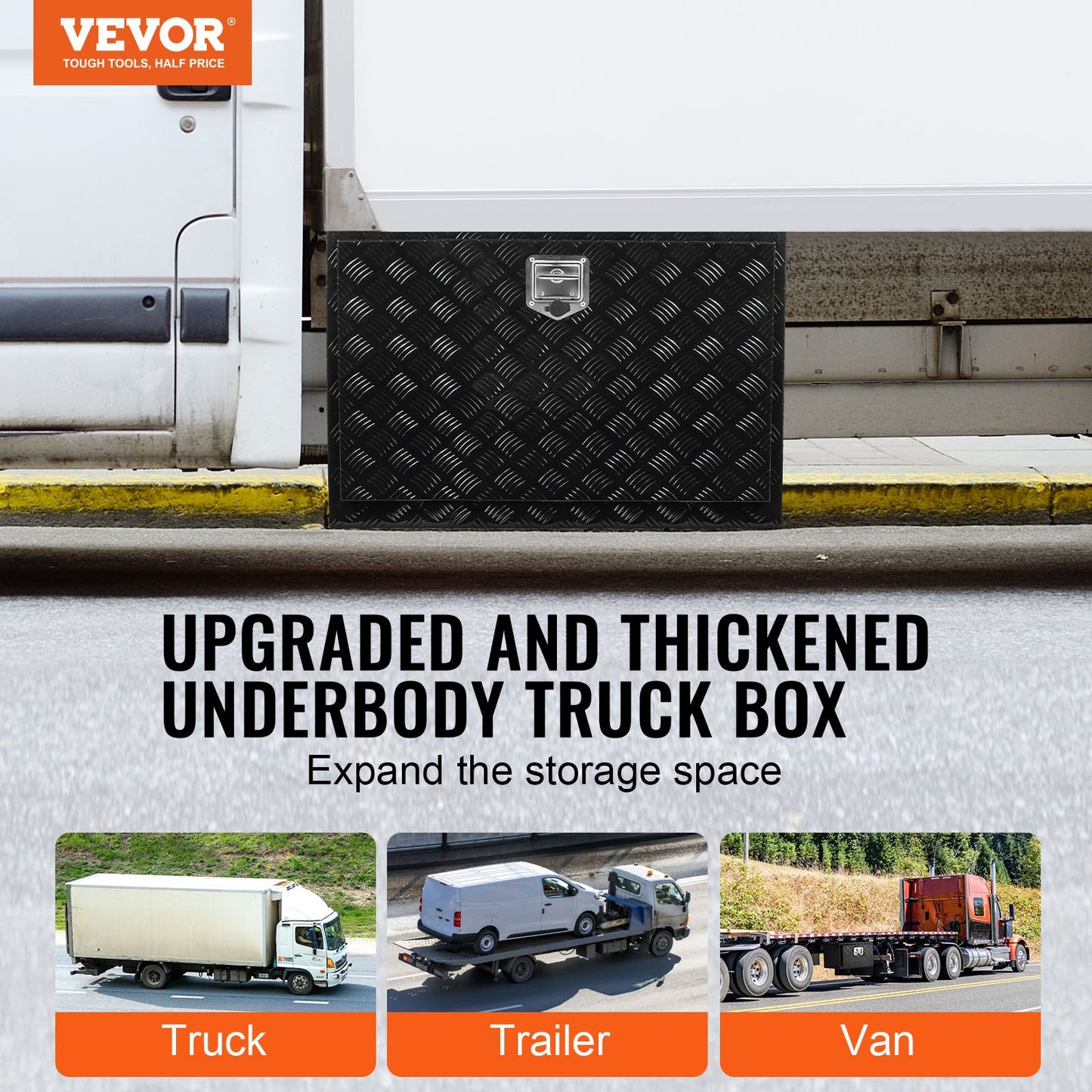 Underrede aluminium Truck Verktygslåda 36" x 24" x 24" Trailer RV Verktygsförvaring
