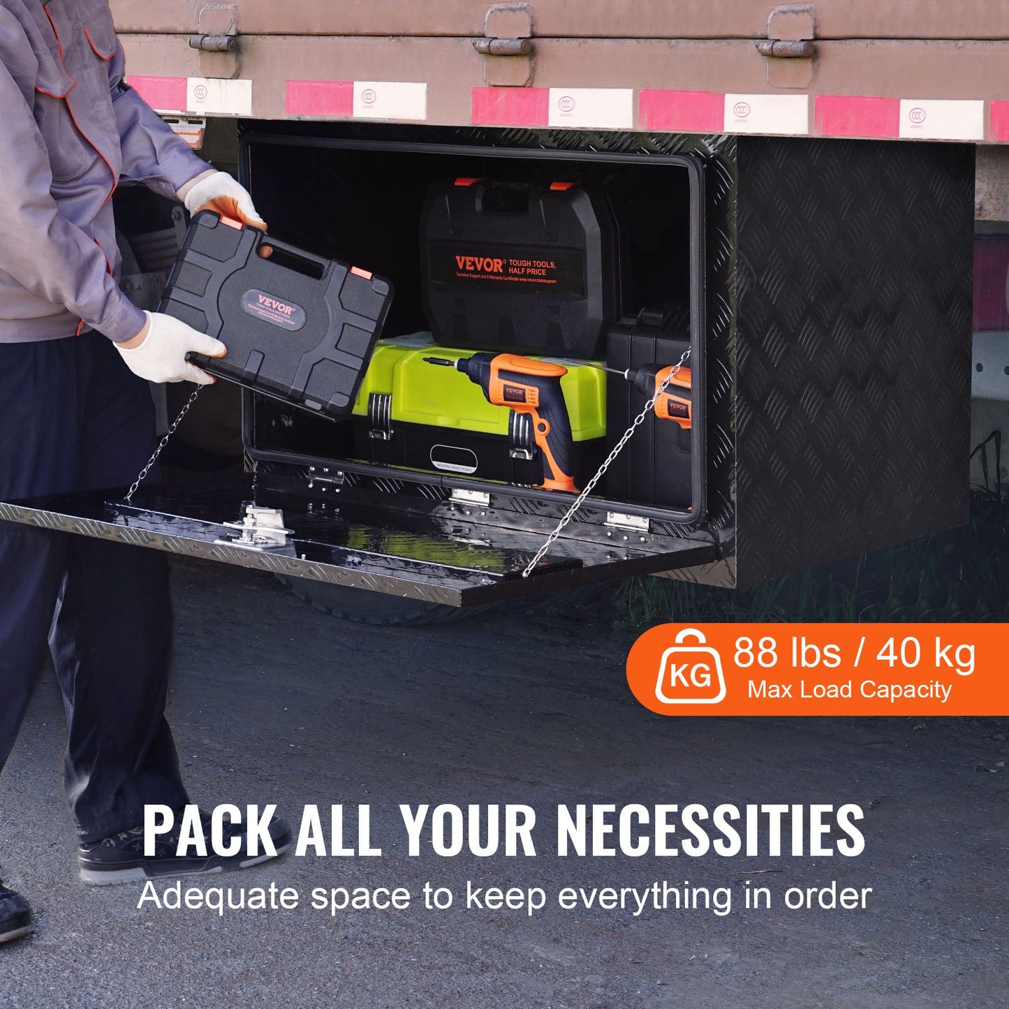 Underrede aluminium Truck Verktygslåda 36" x 24" x 24" Trailer RV Verktygsförvaring