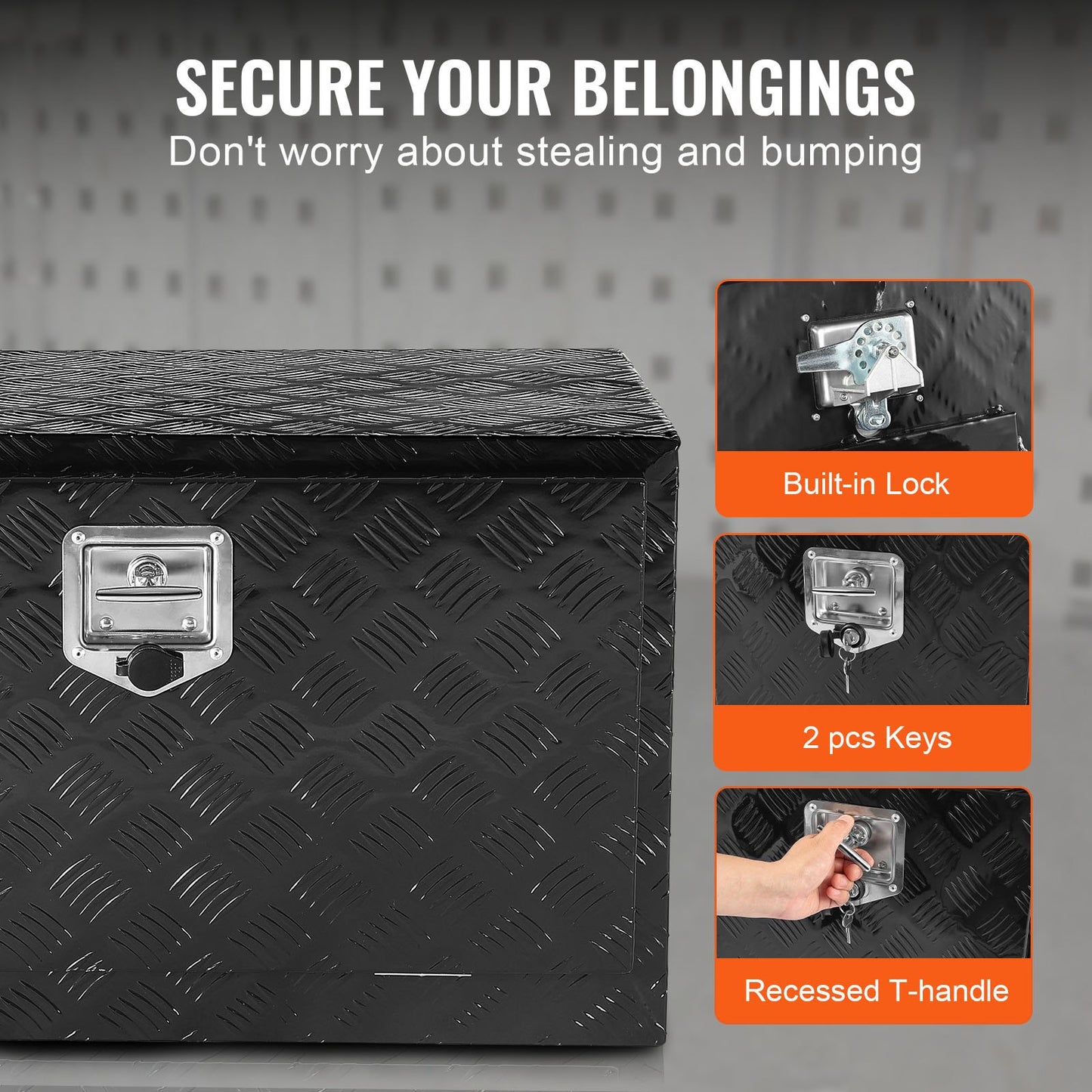 Underrede aluminium Truck Verktygslåda 48" x 17" x 18" Trailer RV Verktygsförvaring