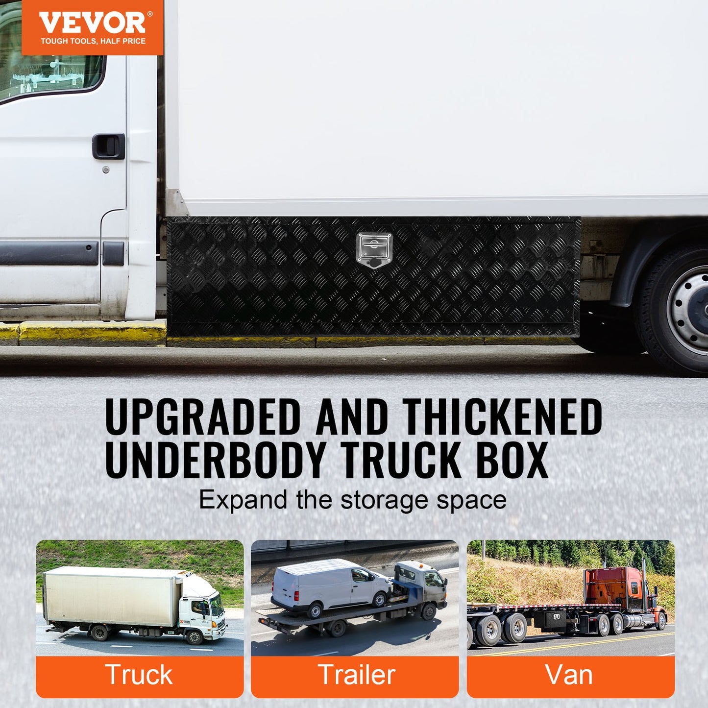 Underrede aluminium Truck Verktygslåda 60" x 17" x 18" Trailer RV Verktygsförvaring