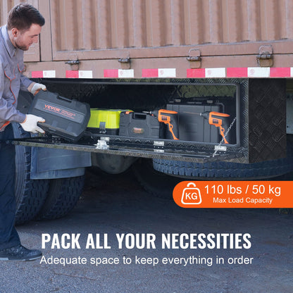 Underrede aluminium Truck Verktygslåda 60" x 17" x 18" Trailer RV Verktygsförvaring