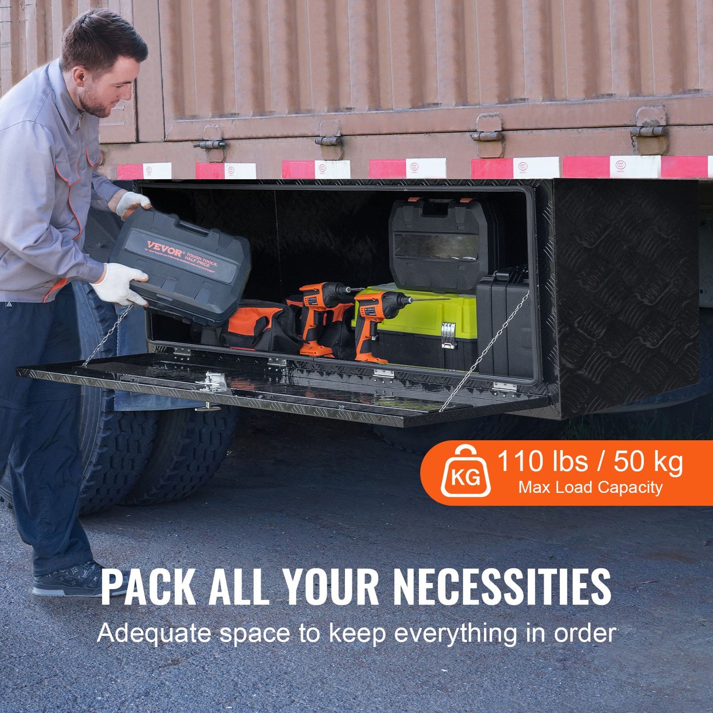 Untergestell Aluminium LKW Werkzeugkasten 60" x 24" x 24" Anhänger RV Werkzeugaufbewahrung