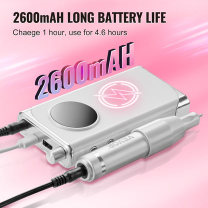 Electric Cordless Nail Drill Machine 40000RPM Nail File Machine with LCD Display