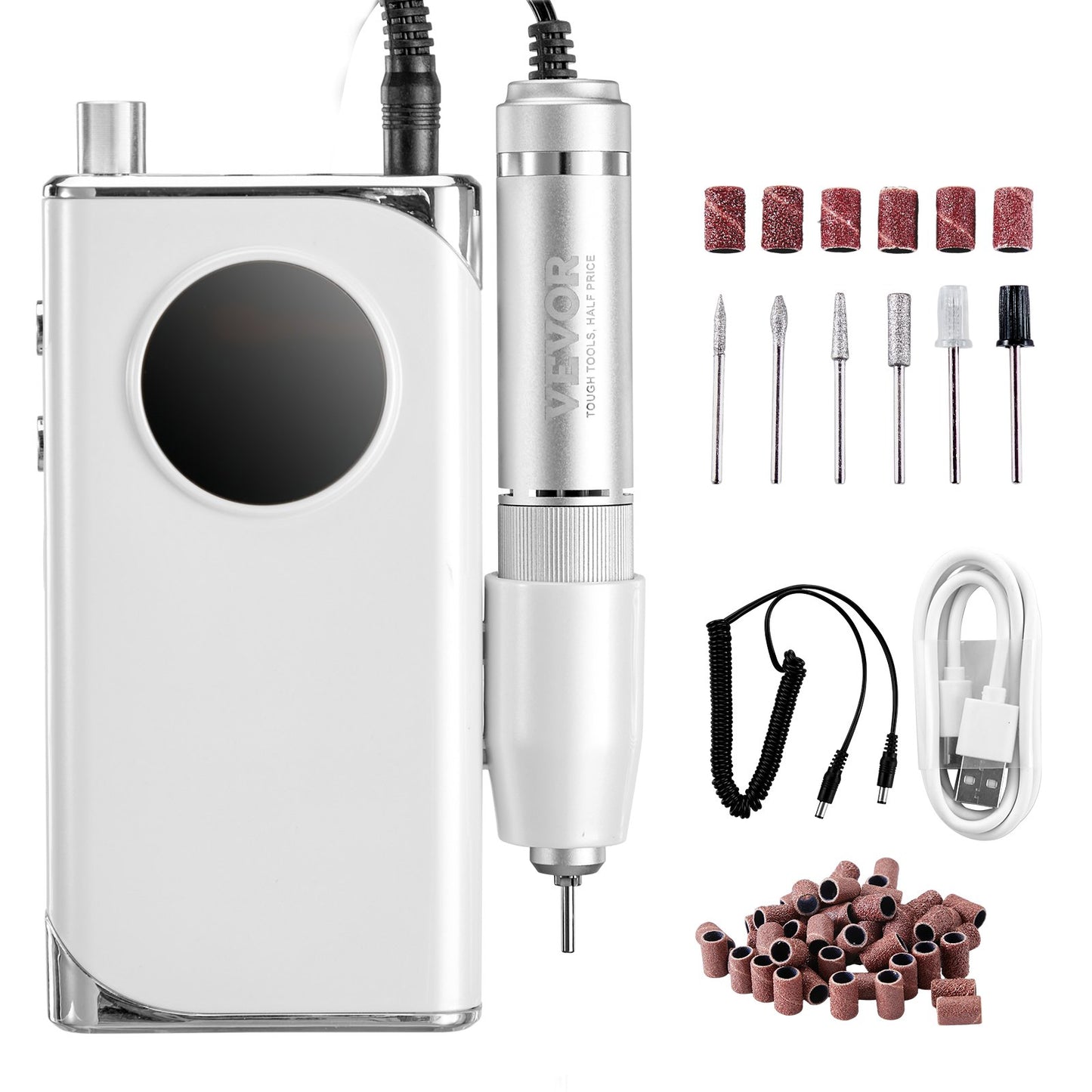 Electric Cordless Nail Drill Machine 40000RPM Nail File Machine with LCD Display