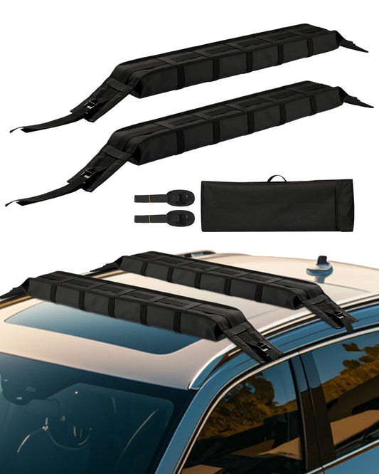 Soft Roof Rack Pads 33in 176lbs Lastkapacitet för kajak Kanot Surfboard Bagage