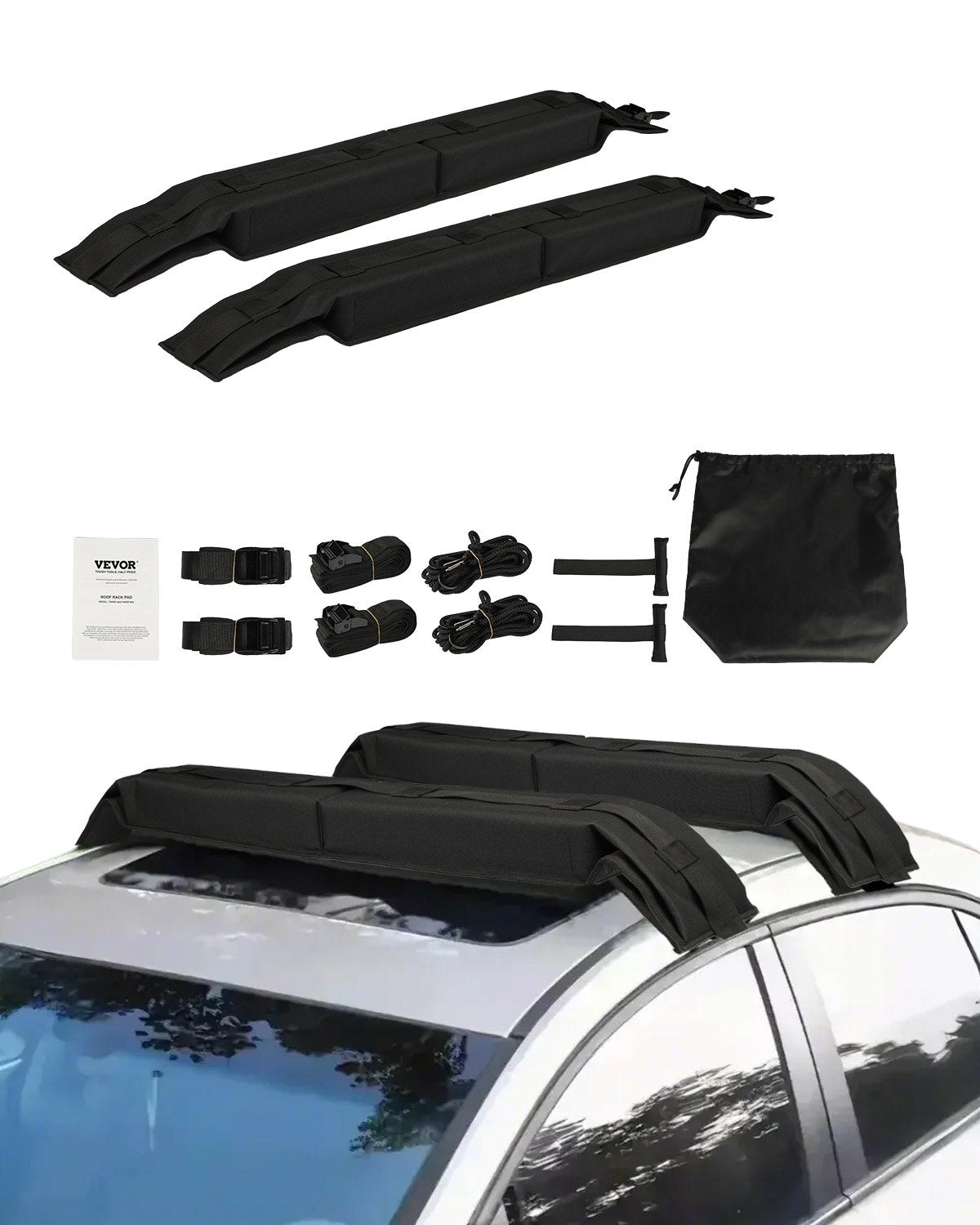 Weiche Dachgepäckträger-Polster 31,5" Universal-Autodachgepäckträger 176LBS Belastung
