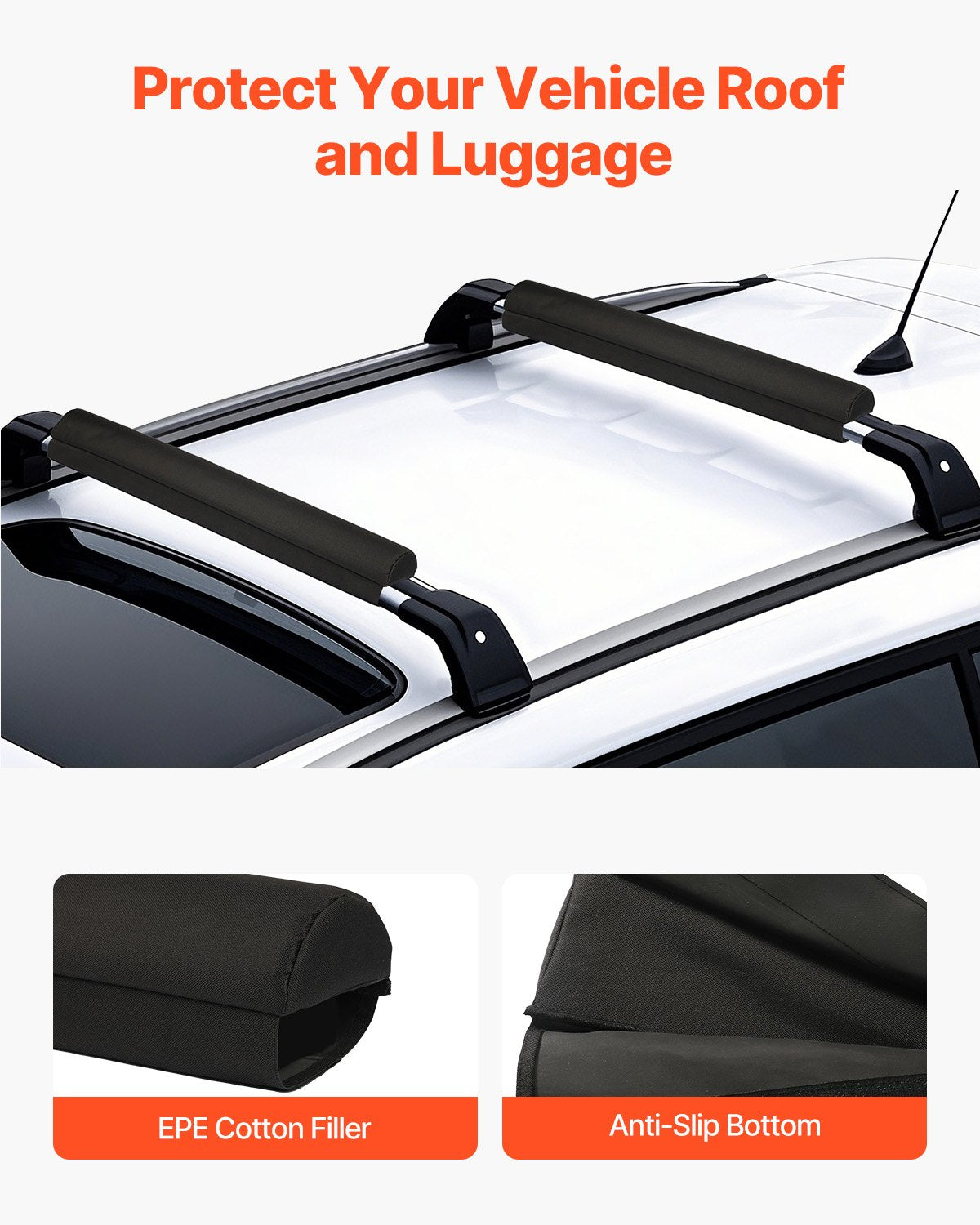 Dachgepäckträgerpolster für Querträger, Tragkraft 40 kg, für Kajak-Surfbretter