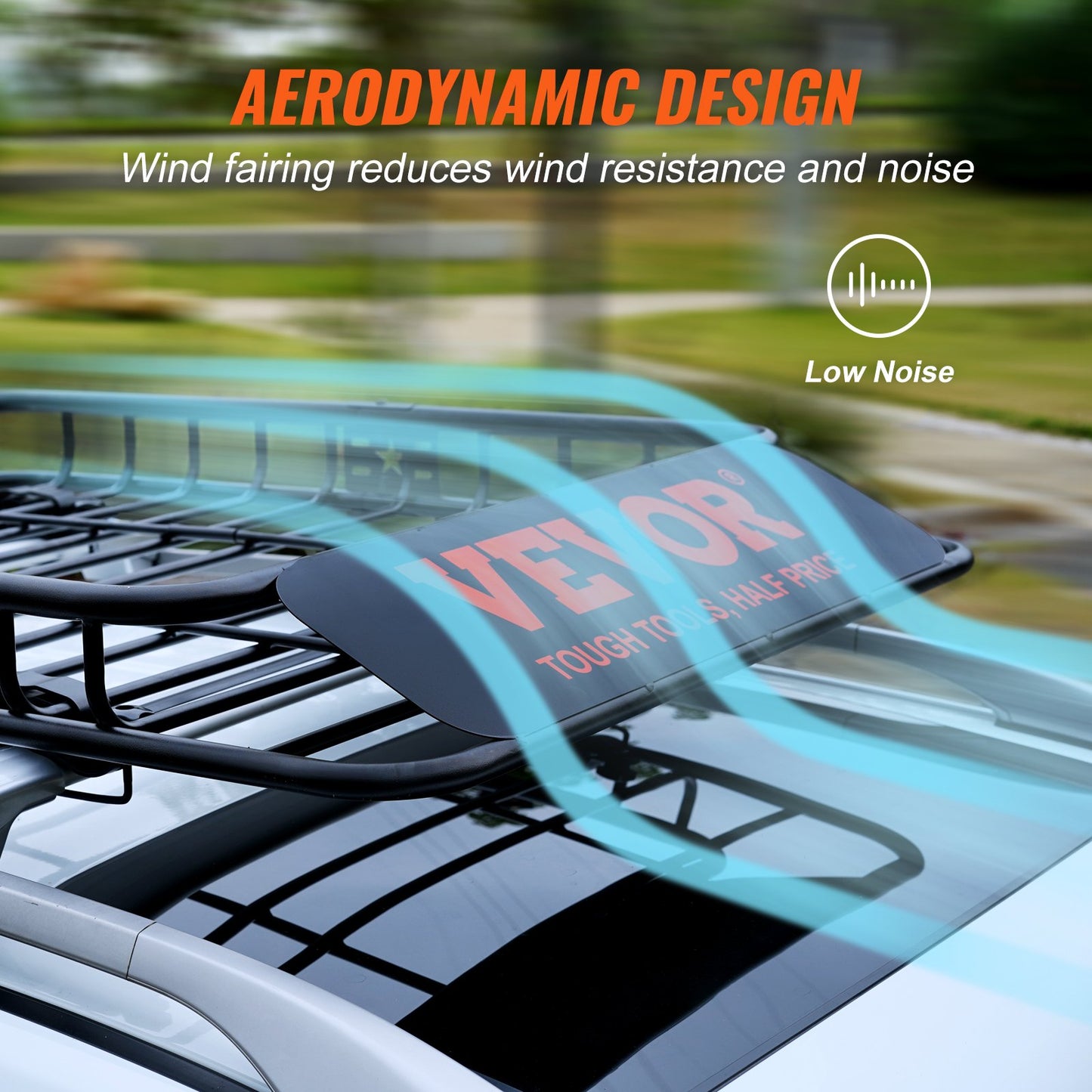 Takräcke lastkorg, 117,5 x 91,5 x 11,4 cm Taklasthållare, Kraftig 90,7 kg Kapacitet Universal takräckeskorg, bagagehållare för SUV, lastbil, fordon