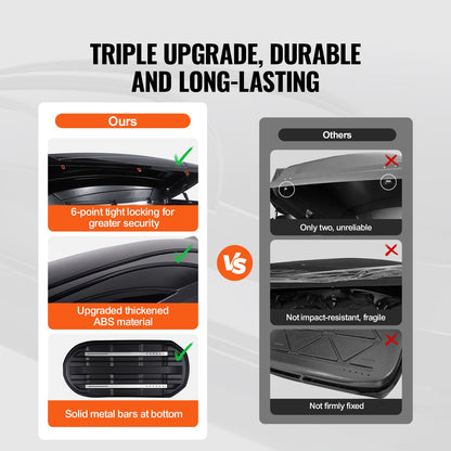 Rooftop Cargo Carrier 11 Kubikfot Bagageförvaringslåda ABS för stadsjeepar Bilar