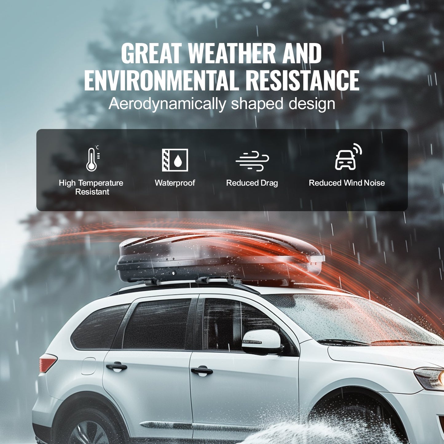 Rooftop Cargo Carrier 11 Kubikfot Bagageförvaringslåda ABS för stadsjeepar Bilar