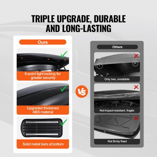 Dachgepäckträger 14 Kubikfuß Gepäckaufbewahrungsbox ABS für SUVs Autos | EU