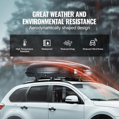 Dachgepäckträger 14 Kubikfuß Gepäckaufbewahrungsbox ABS für SUVs Autos | EU