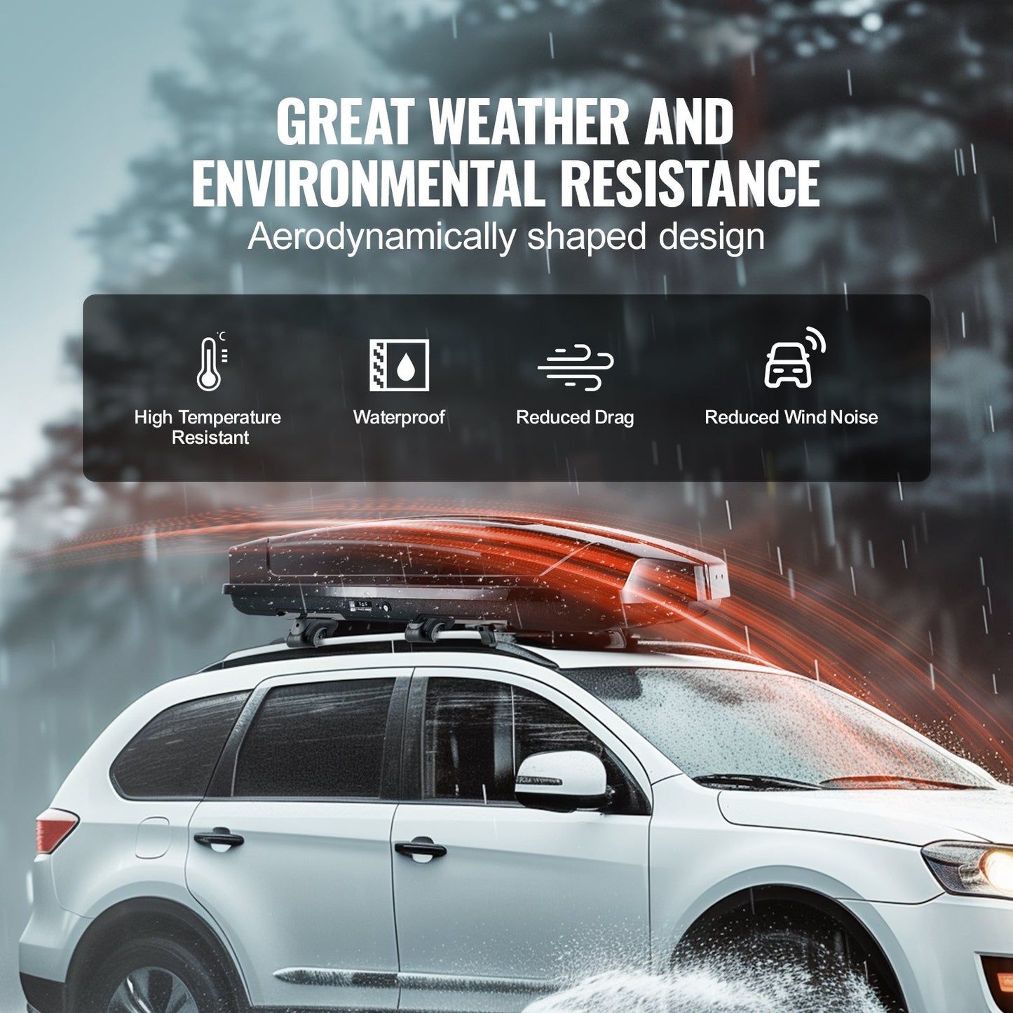 Rooftop Cargo Carrier 18 kubikfot bagageförvaringslåda ABS för stadsjeepar bilar