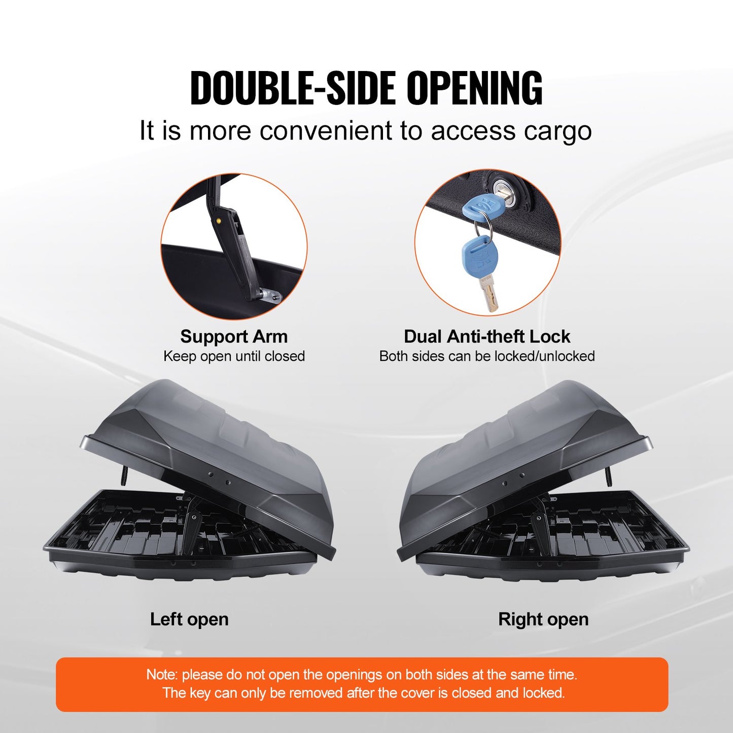 Rooftop Cargo Carrier 22 Kubikfot Bagageförvaringslåda ABS för stadsjeepar Bilar