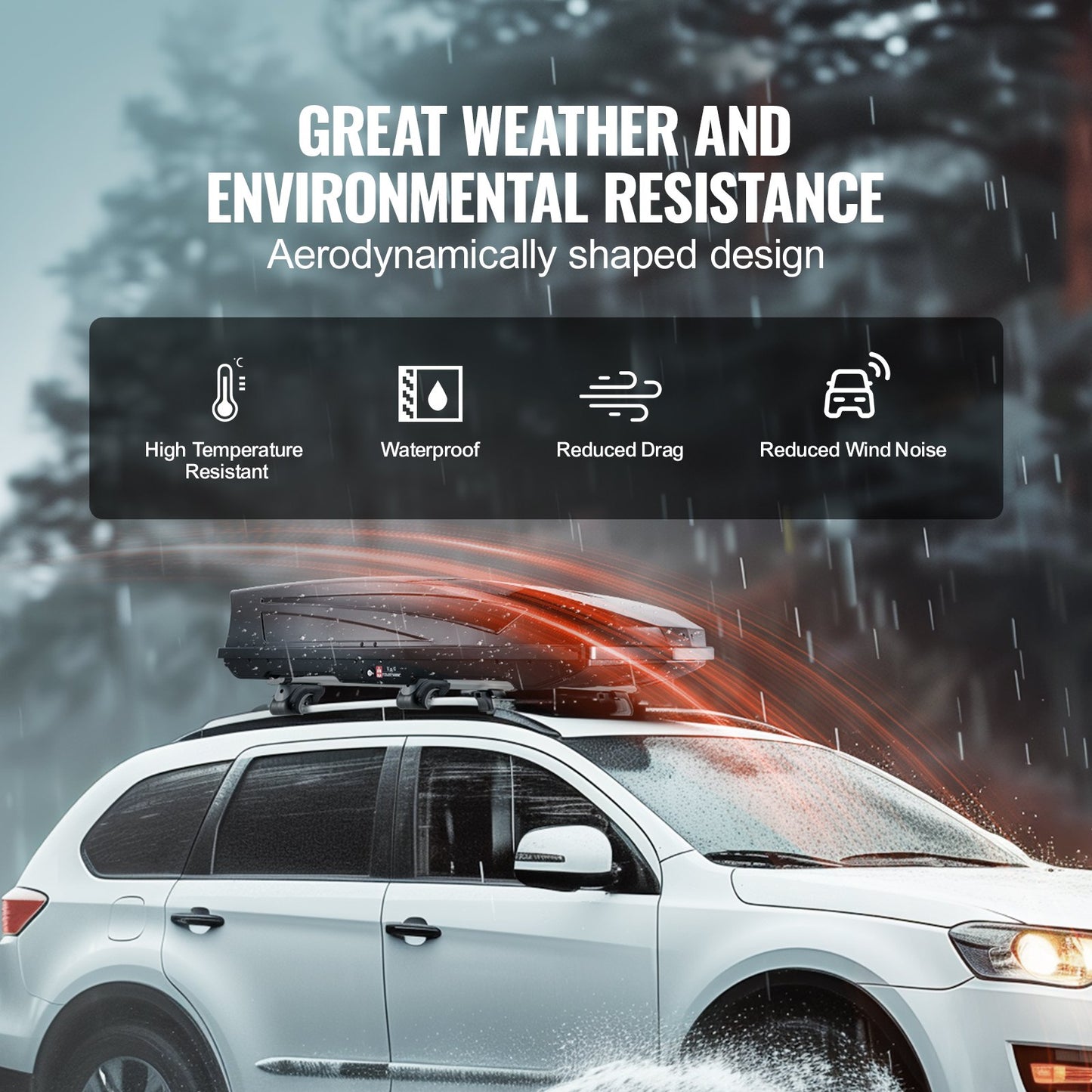 Rooftop Cargo Carrier 22 Kubikfot Bagageförvaringslåda ABS för stadsjeepar Bilar