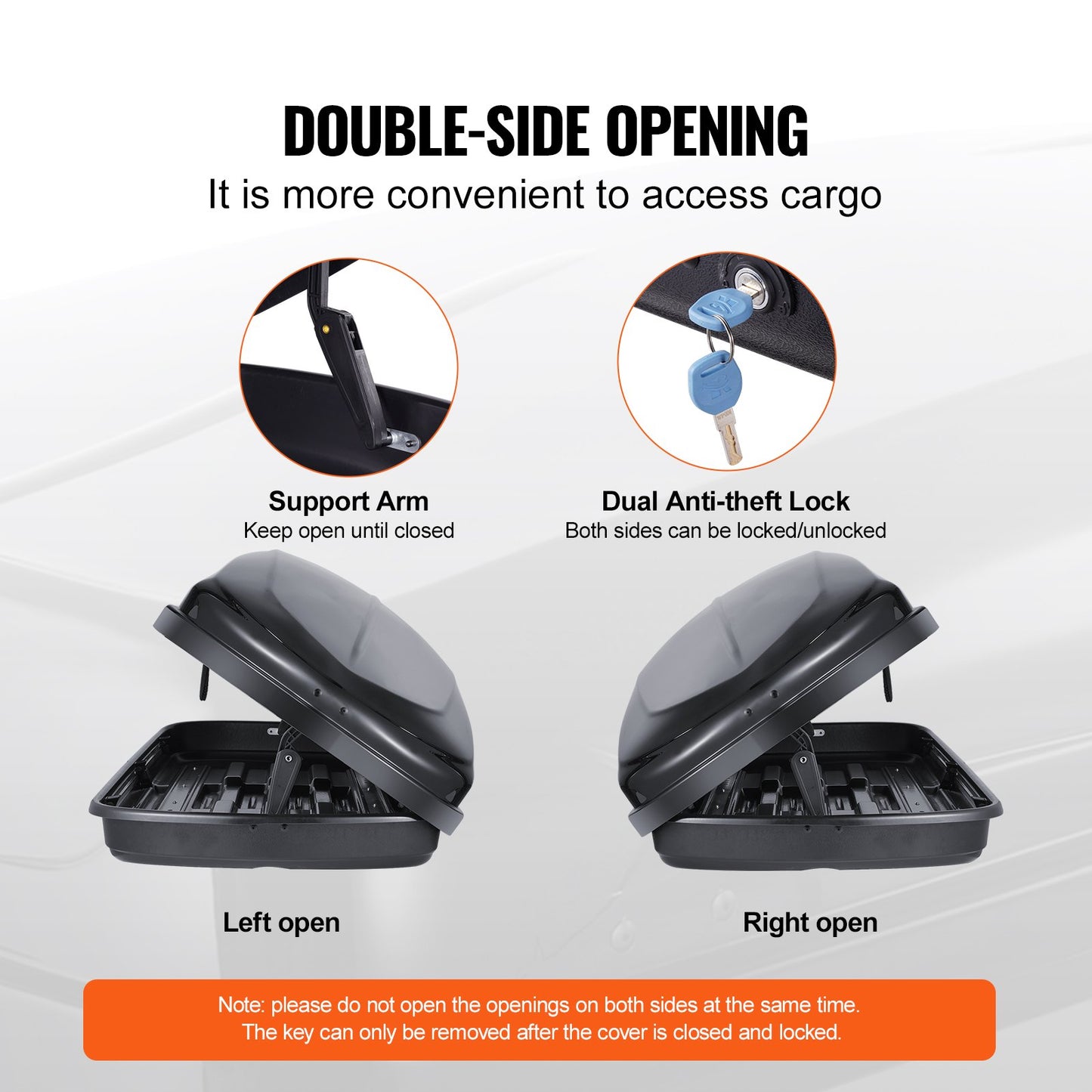 Dachgepäckträger 8 Kubikfuß Gepäckaufbewahrungsbox ABS für SUVs Autos