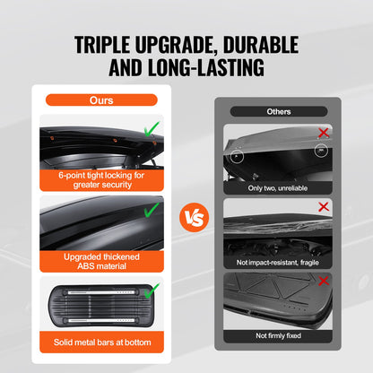 Dachgepäckträger 8 Kubikfuß Gepäckaufbewahrungsbox ABS für SUVs Autos