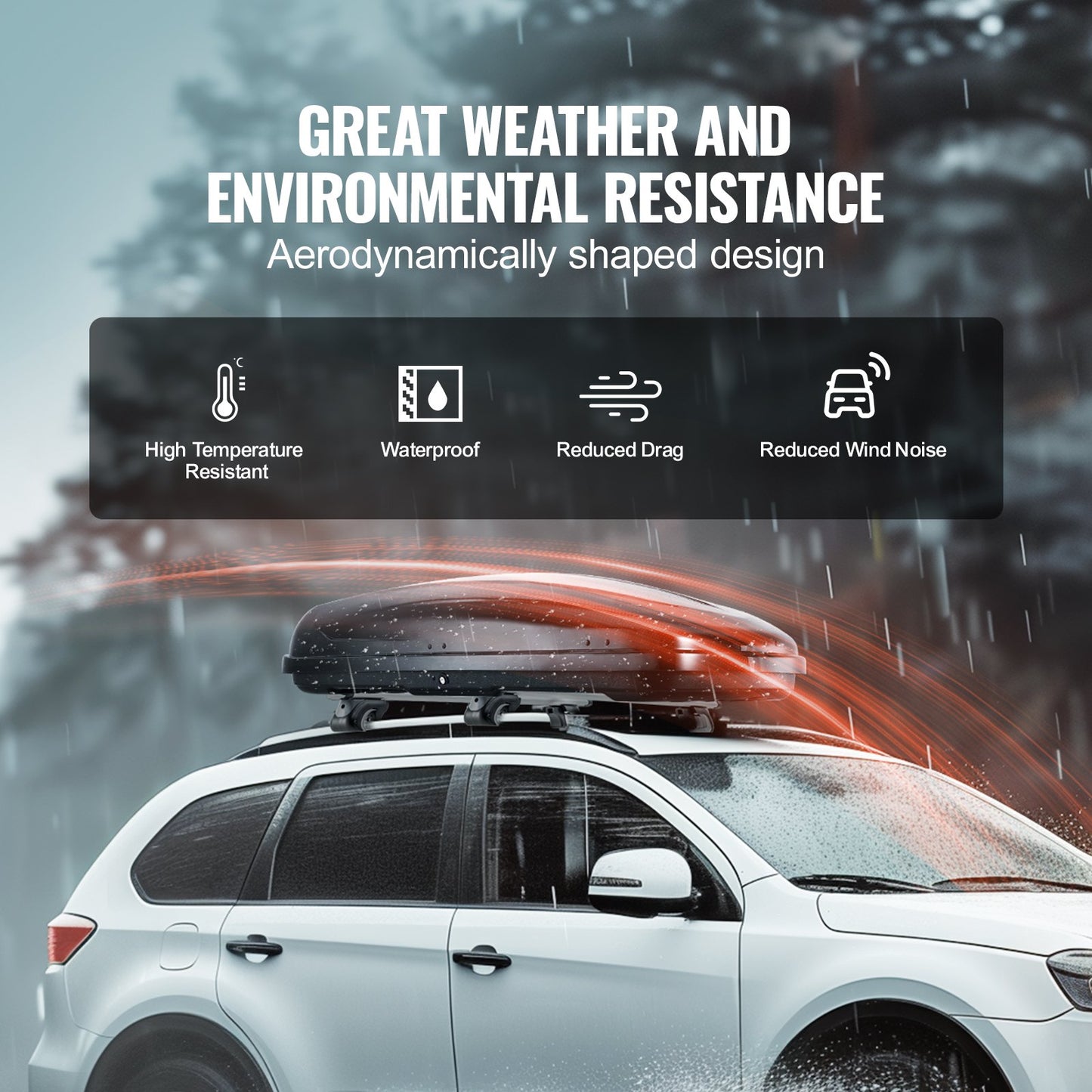 Dachgepäckträger 8 Kubikfuß Gepäckaufbewahrungsbox ABS für SUVs Autos