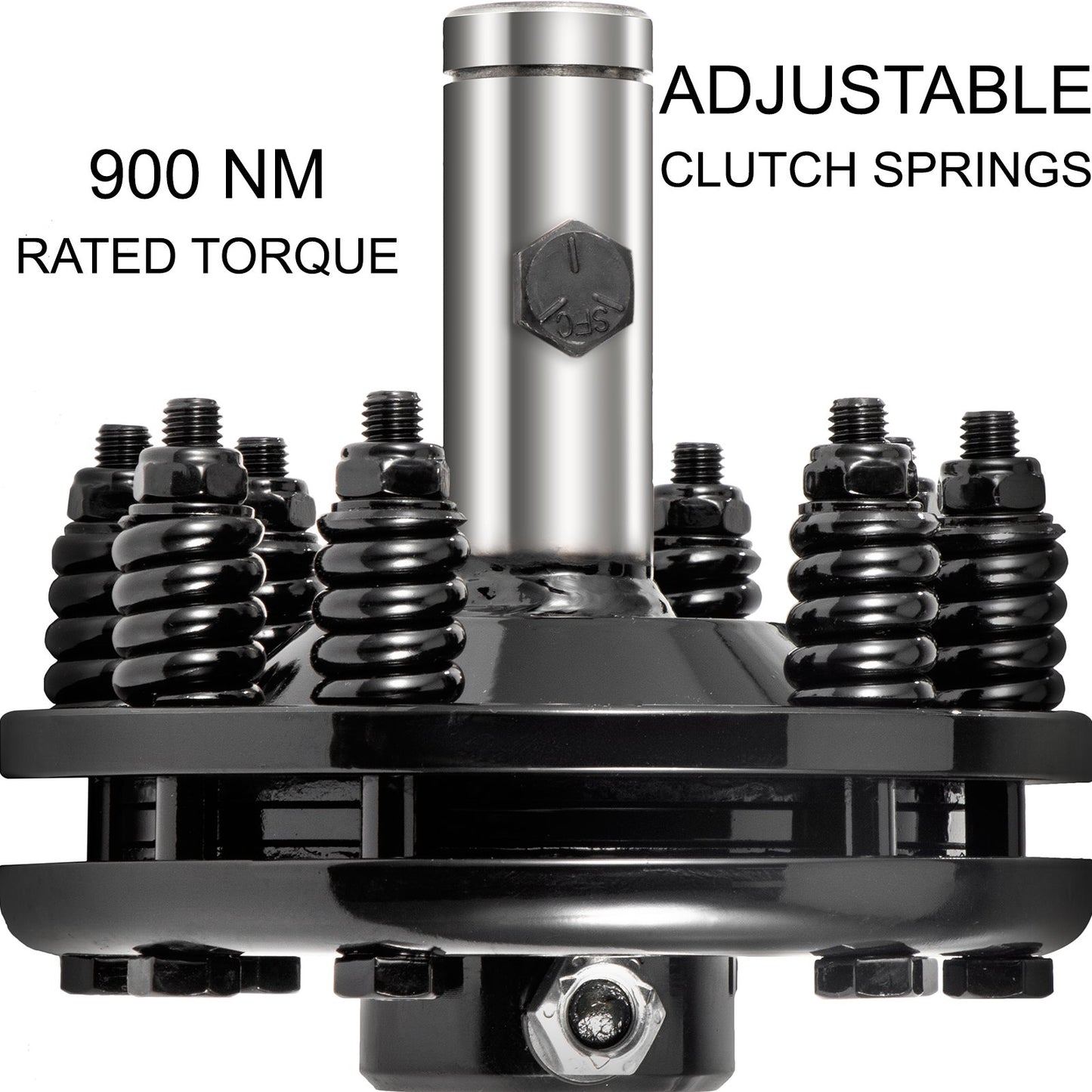 Slip Clutch, 1 3/8\" PTO Slip Clutch, Smooth Round Ends PTO Friction Clutch, Carburized Steel Tractor Slip Clutch, Adjustable Rotary Cutter Slip Clutch, Black Brush Hog Slip Clutch for PTO Shaft