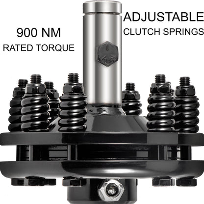 Slip Clutch, 1 3/8\" PTO Slip Clutch, Smooth Round Ends PTO Friction Clutch, Carburized Steel Tractor Slip Clutch, Adjustable Rotary Cutter Slip Clutch, Black Brush Hog Slip Clutch for PTO Shaft