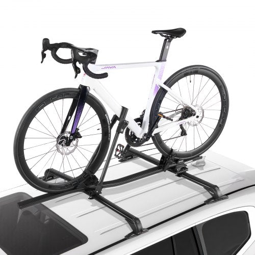 Roof Bike Rack, 33 lbs Capacity, Upright Roof Mount Bicycle Rack with Secure Locking System for Most Standard Crossbars, Aluminum Upright Rooftop Bike Rack 1 Bike Carrier for Car SUV, Black