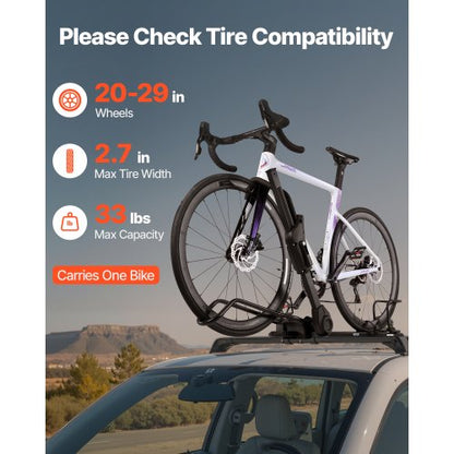 Hopfällbart cykelställ på taket Kraftigt cykelställ för bil, upprätt monteringslås